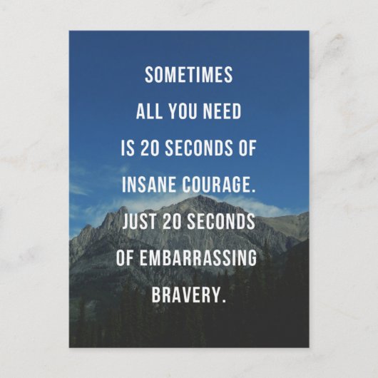 Carte Postale Citation de 20 secondes de courage insensé (Devant)