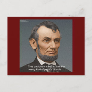 Carte Postale Citation de Abe Lincoln "True Piety"