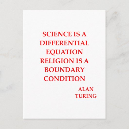 Carte Postale citation de alan TURING (Devant)