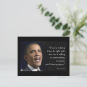 Carte Postale Citation de Barack Obama et "Faire des progrès" (Debout devant)