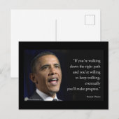 Carte Postale Citation de Barack Obama et "Faire des progrès" (Devant / Derrière)