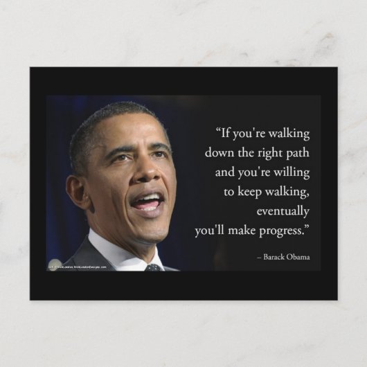Carte Postale Citation de Barack Obama et "Faire des progrès" (Devant)