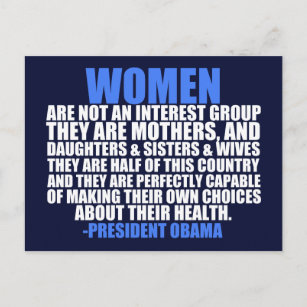 Carte Postale Citation de Barack Obama pour les droits des femme