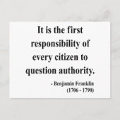 Carte Postale Citation de Ben Franklin 3a (Devant)