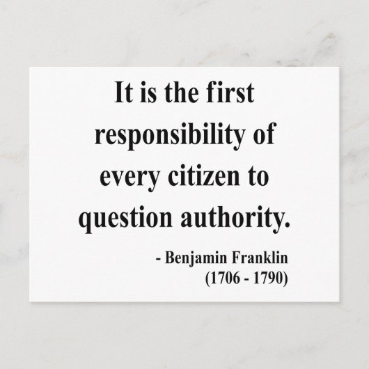 Carte Postale Citation de Ben Franklin 3a (Devant)