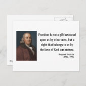 Carte Postale Citation de Ben Franklin 4b (Devant / Derrière)