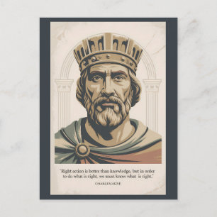 Carte Postale Citation de Charlemagne Francs Illustration Vintag