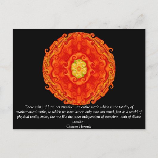 Carte Postale Citation de Charles Hermite sur les maths et la vé (Devant)