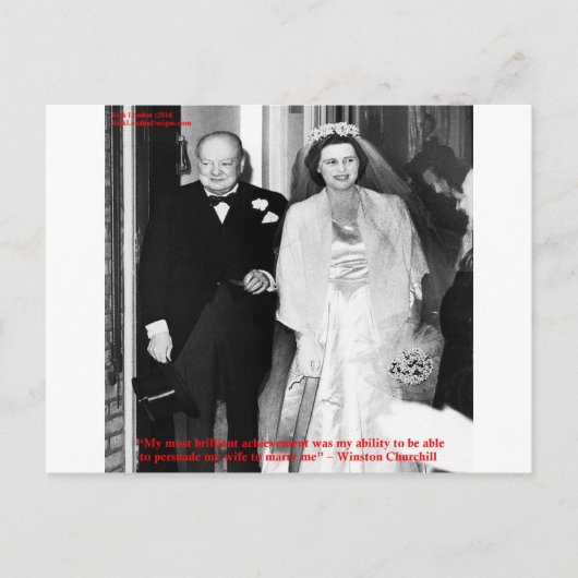 Carte Postale Citation de Churchill et du célèbre mariage (Devant)