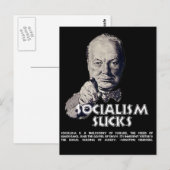 Carte Postale Citation de Churchill : Le socialisme est nul ! (Devant / Derrière)