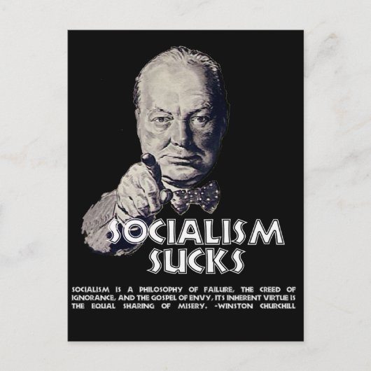Carte Postale Citation de Churchill : Le socialisme est nul ! (Devant)
