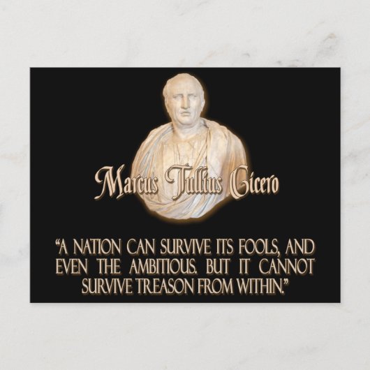 Carte Postale Citation de Cicero sur la trahison (Devant)