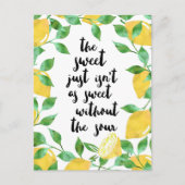 Carte postale Citation de citron doux et aigre (Devant)