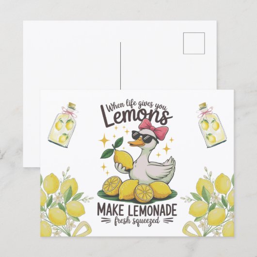 Carte Postale Citation de citron drôle (Devant / Derrière)