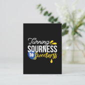 Carte Postale Citation de citron motivationnelle de l'aigre à la (Debout devant)