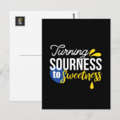 Carte Postale Citation de citron motivationnelle de l'aigre à la (Devant / Derrière)