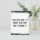 Carte Postale Citation de condition physique : Votre corps n'ira (Debout devant)