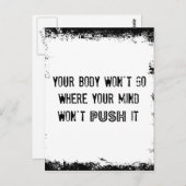 Carte Postale Citation de condition physique : Votre corps n'ira (Devant / Derrière)