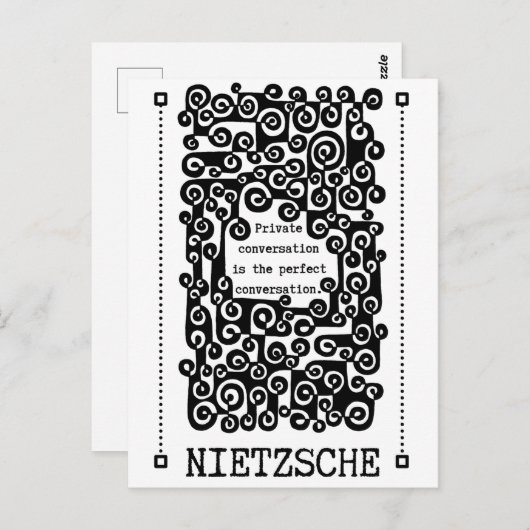 Carte Postale Citation de CONVERSATION parfaite par Nietzsche (Devant / Derrière)