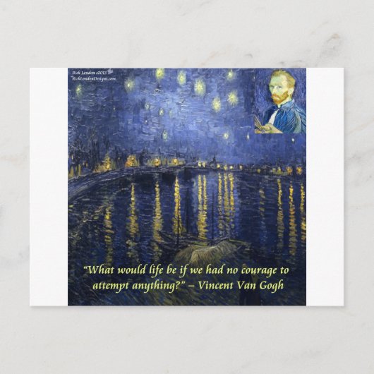 Carte Postale Citation de courage de Van Gogh (Devant)