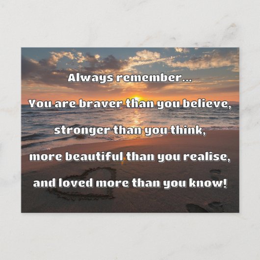 Carte Postale Citation de courage et d'encouragement positif pou (Devant)