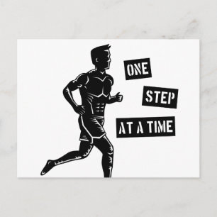Carte Postale Citation de course motivante Noir