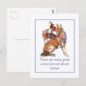 Carte Postale Citation de Coyotes Inspirationnels Humains de Voi (Devant / Derrière)