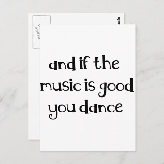 Carte Postale Citation de danse (Devant / Derrière)