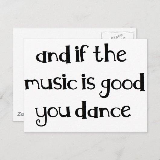 Carte Postale Citation de danse (Devant / Derrière)
