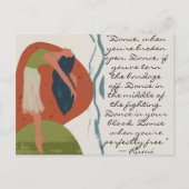 Carte Postale Citation de danse Rumi avec danseuse (Devant)