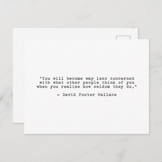 Carte Postale Citation de David Foster Wallace (Devant / Derrière)