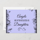 Carte Postale Citation de filles : Les anges sont souvent (Devant / Derrière)