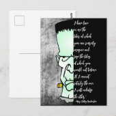 Carte Postale Citation de Frankenstein's Monster, Shelley Love & (Devant / Derrière)