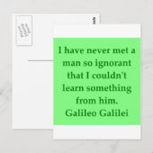 Carte Postale Citation de Galileo (Devant / Derrière)