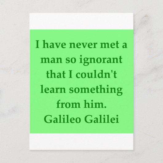 Carte Postale Citation de Galileo (Devant)
