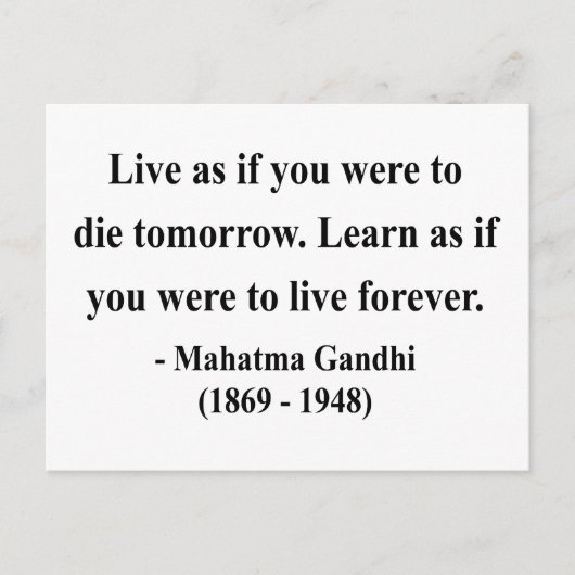 Carte Postale Citation de Gandhi 4a (Devant)