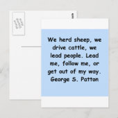 Carte Postale citation de george s patton (Devant / Derrière)