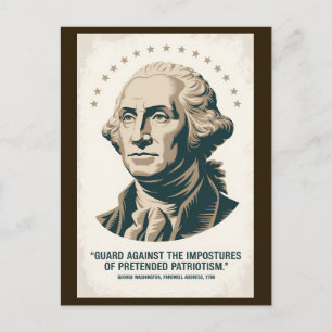 Carte Postale Citation de George Washington Art du président amé