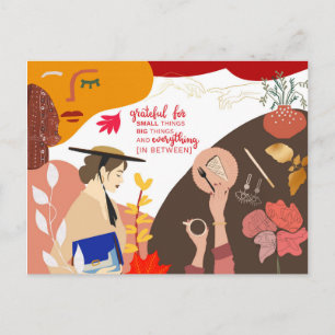 Carte Postale Citation de Gratitude d'Art Abstrait moderne Thank