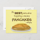 Carte Postale Citation de hachage de crêpes et sirop (Devant / Derrière)