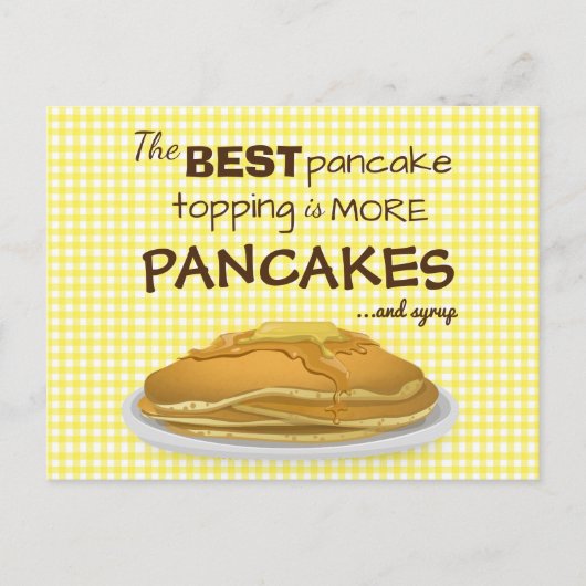 Carte Postale Citation de hachage de crêpes et sirop (Devant)