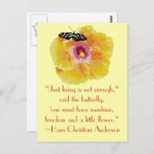 Carte Postale Citation de Hans Christian Anderson (Devant / Derrière)