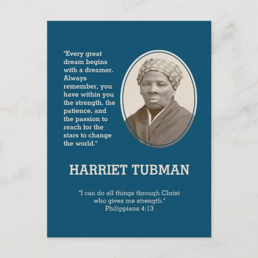 Carte Postale Citation de HARRIET TUBMAN Dreamer | BHM (Devant)