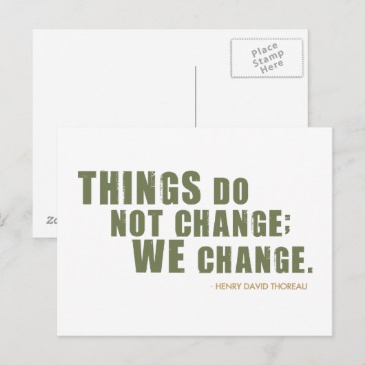 Carte Postale Citation de Henry David Thoreau (Devant / Derrière)