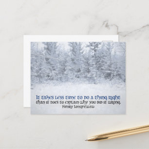 Carte Postale Citation de Henry Longfellow Inspirational "Faites