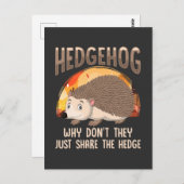 Carte Postale Citation de hérisson mignon pour les fans d'animau (Devant / Derrière)