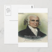 Carte Postale Citation de James Madison "Philosophie/Common Sens (Devant / Derrière)