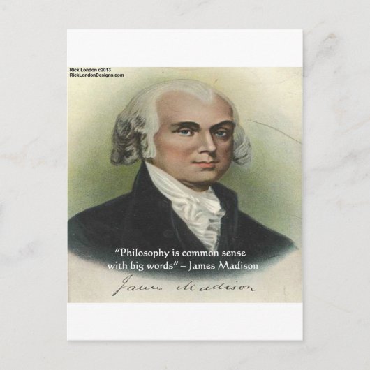 Carte Postale Citation de James Madison "Philosophie/Common Sens (Devant)