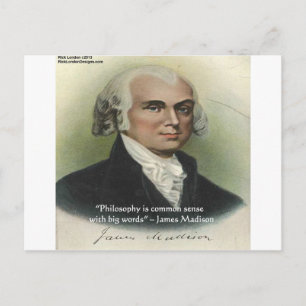 Carte Postale Citation de James Madison "Philosophie/Common Sens
