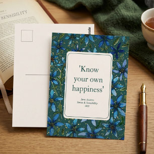 Carte Postale Citation de Jane Austen pour amateur de livres Flo